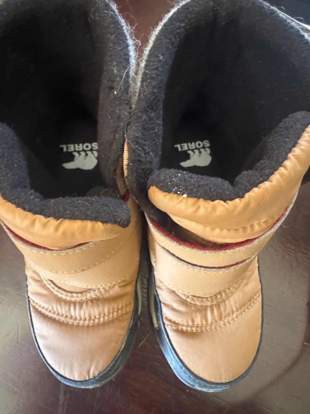 Sorel Kids Tan and Black Winter Boots